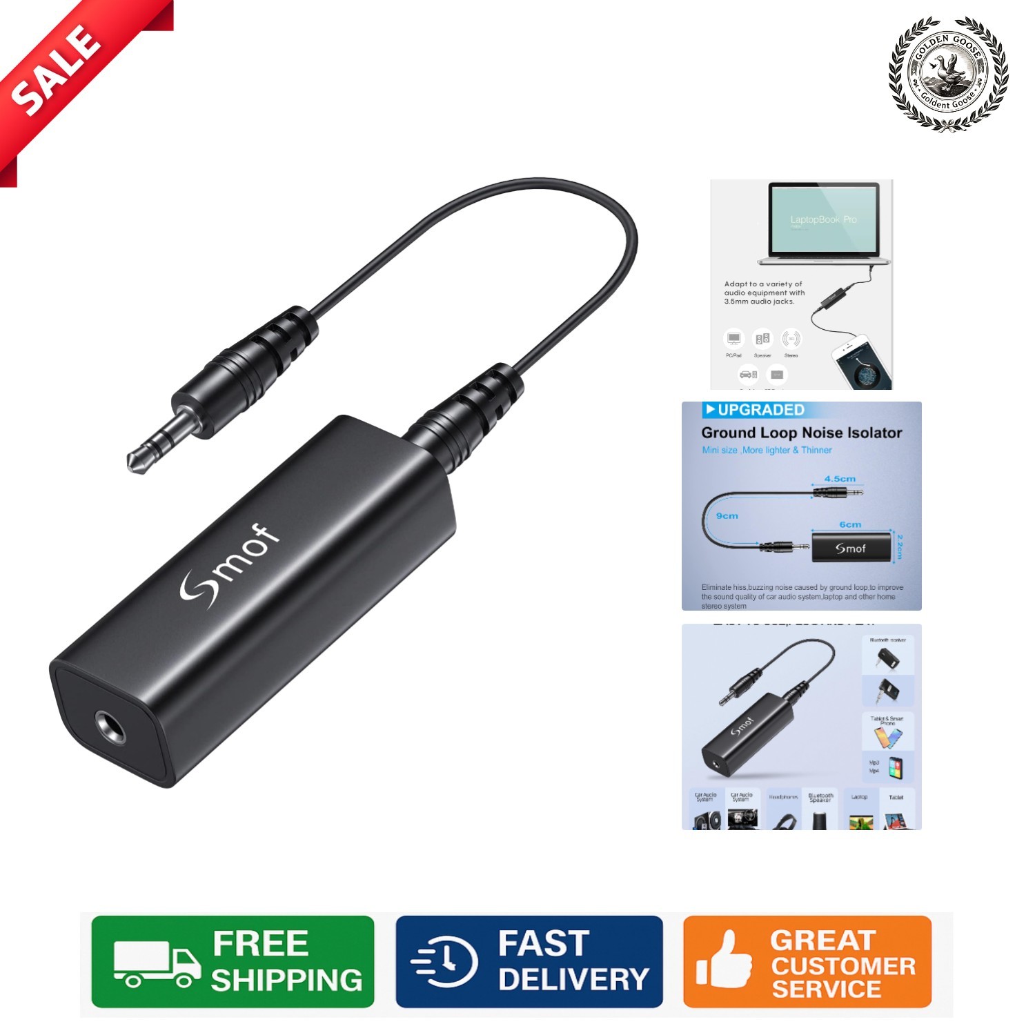 Portable Noise Filter with 3.5mm Audio Cable for Seamless Listening Experience