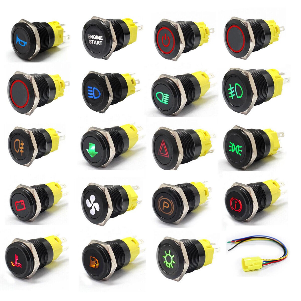 19MM Stainless Steel LED Push Button Push Button Switch Knob Switch CE CCC 12-24V 5A