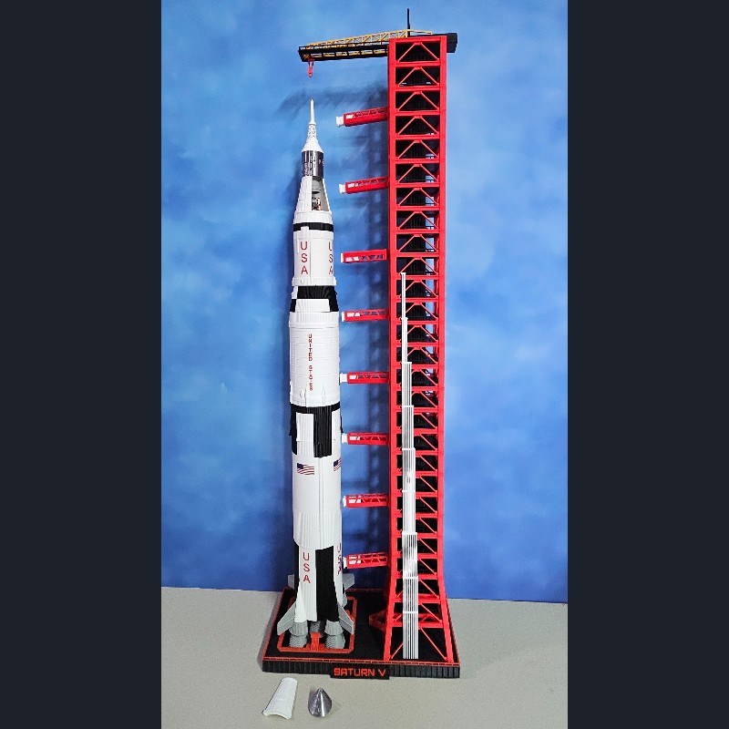 1/144 US NASA Saturn V Rocket Launch Umbilical Tower LUT Model Finished Painted
