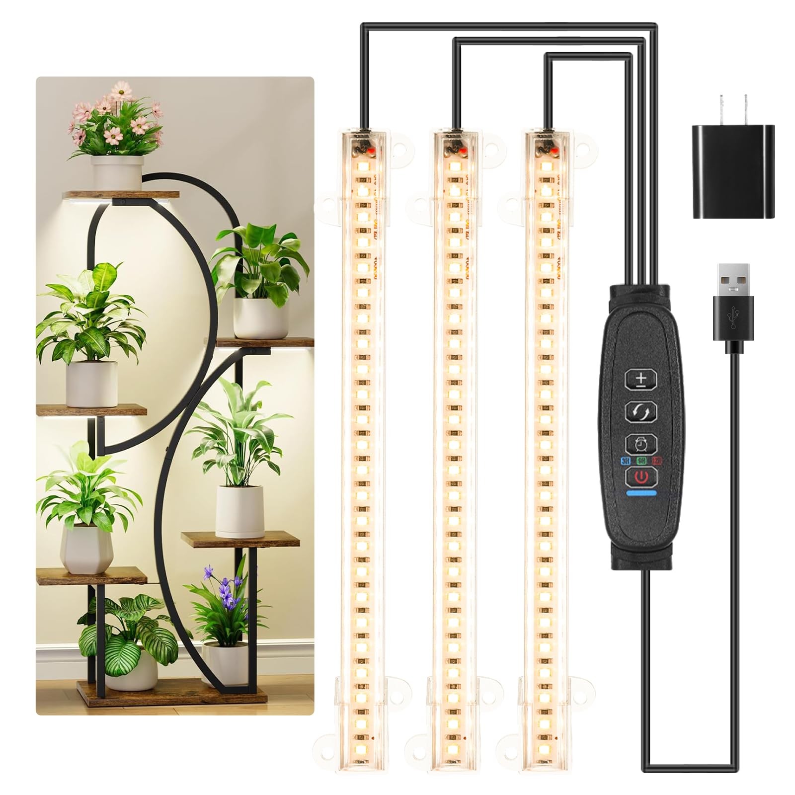 LED Grow Light Strips, Grow Lamps for Indoor Plants Full Spectrum 3000K, 72 L...