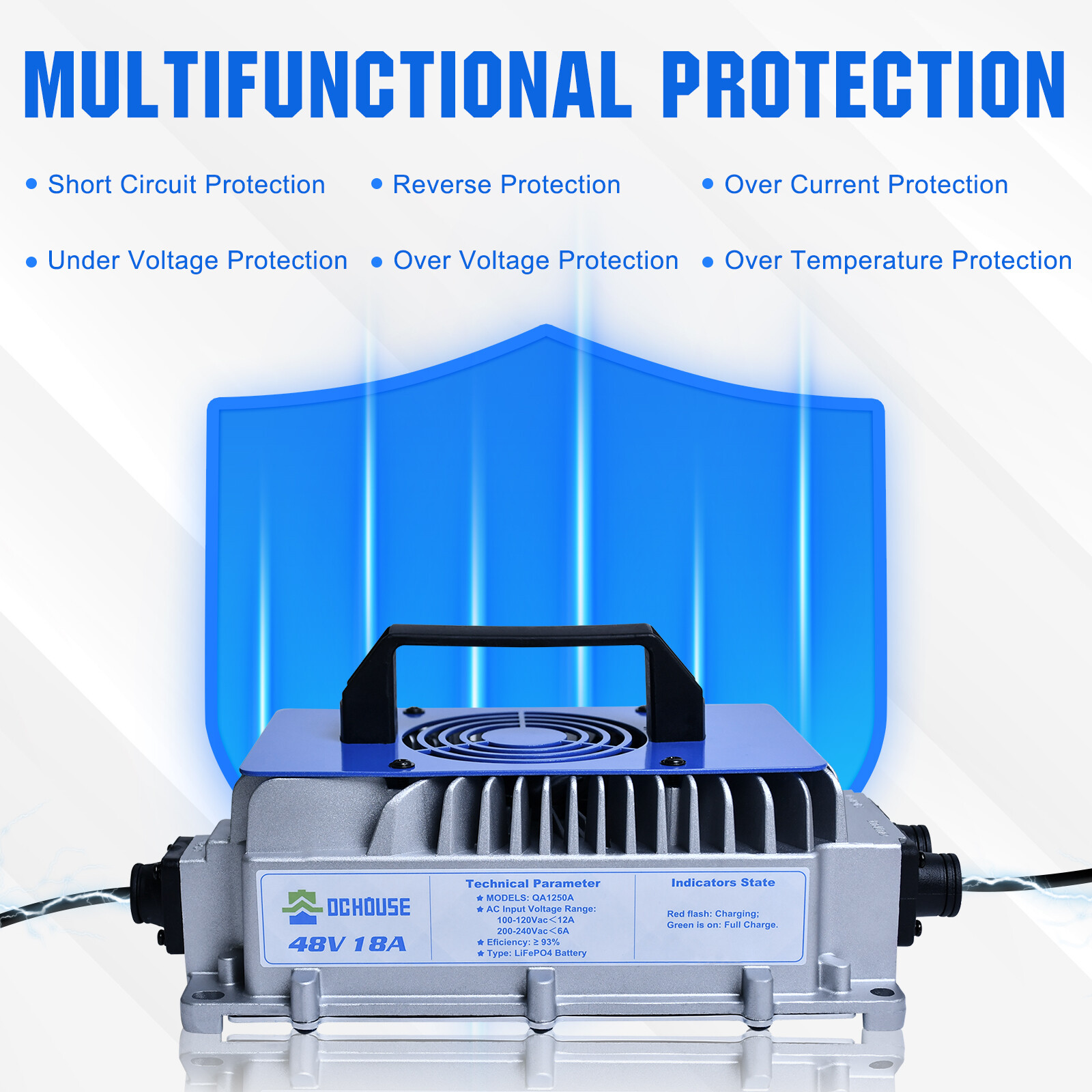 48V 100Ah Lithium Golf Cart Battery with 18A Charger Golf Cart Trolling Motor RV