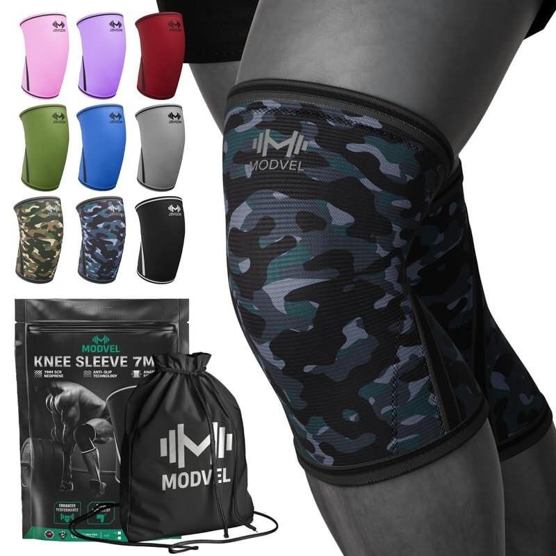 Modvel Knee Sleeves 7mm Strength for Weightlifting USPA IPL IWF USAW Approve