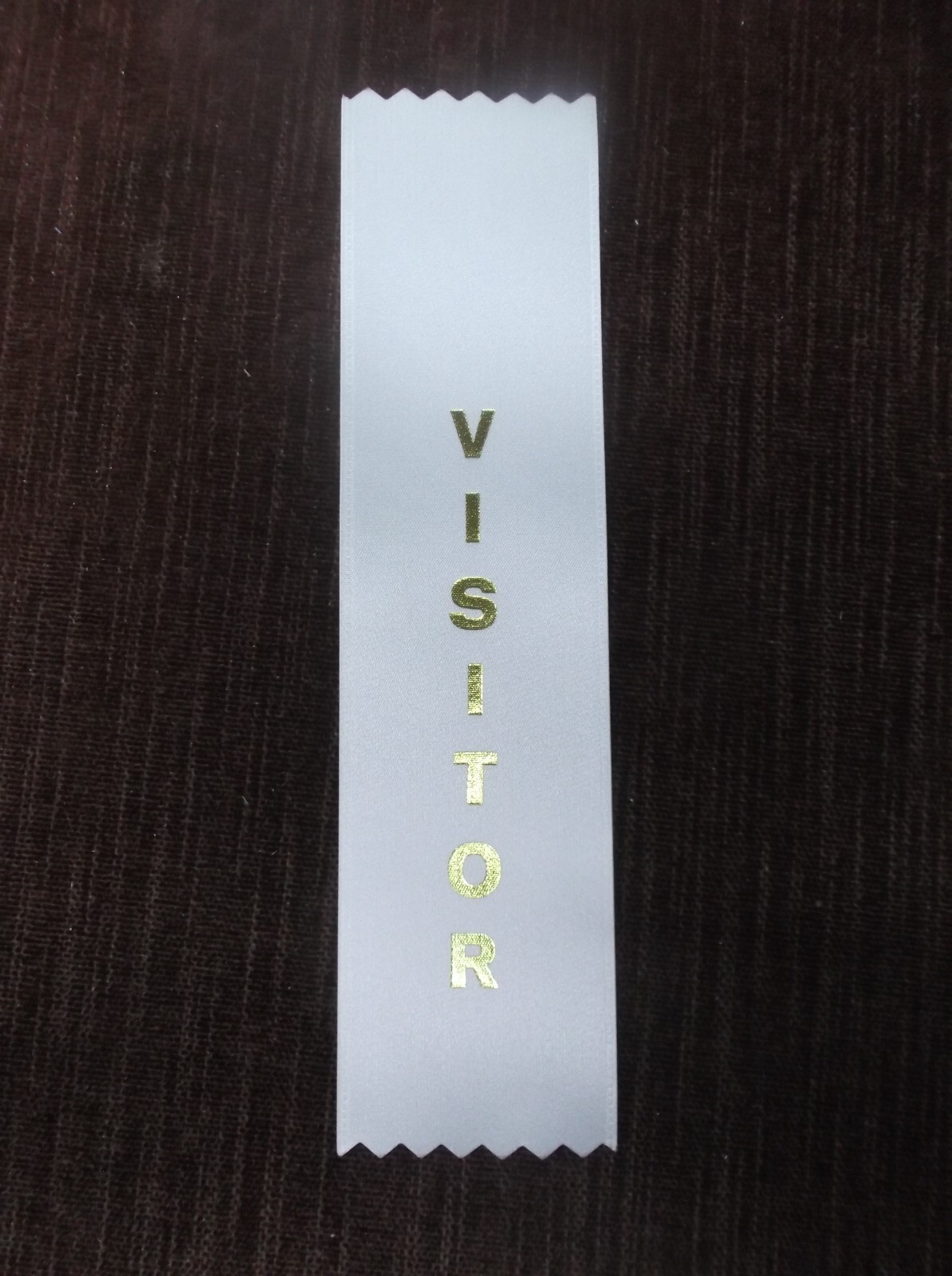 VISITOR white ribbon with gold foil letters lot of 13