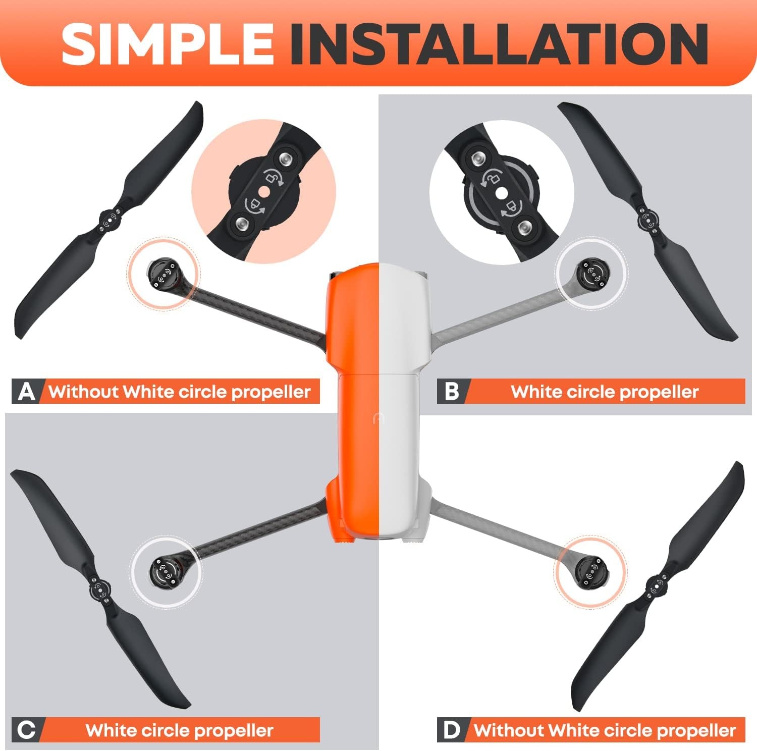 Genuine Autel EVO Lite + Enterprise Propellers CW CCW Pair Replacement Part