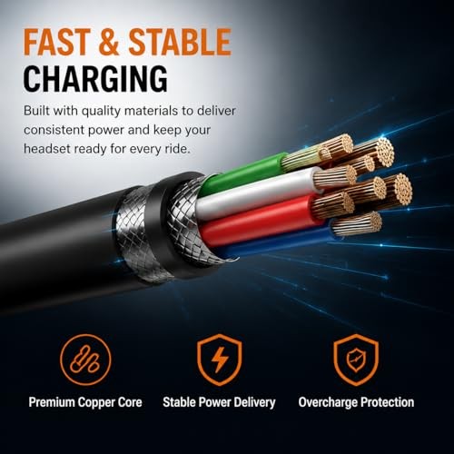 Charger for Cardo (5ft) - Motorcycle Bluetooth Headset Micro USB Charging