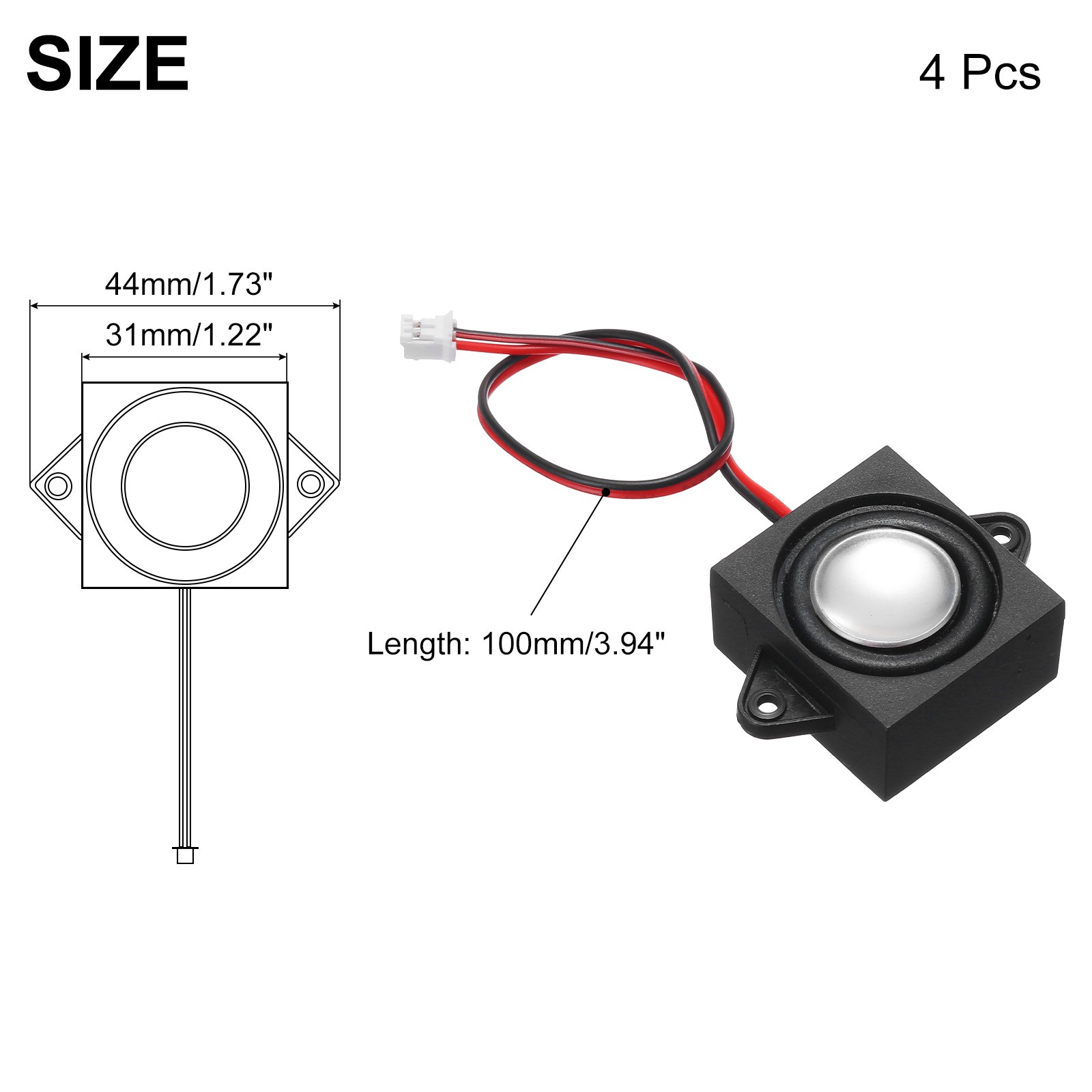 4 Pcs Speaker 3 Watt 8 Ohm Mini Speaker Micro Speaker with JST-PH2.0 Interface