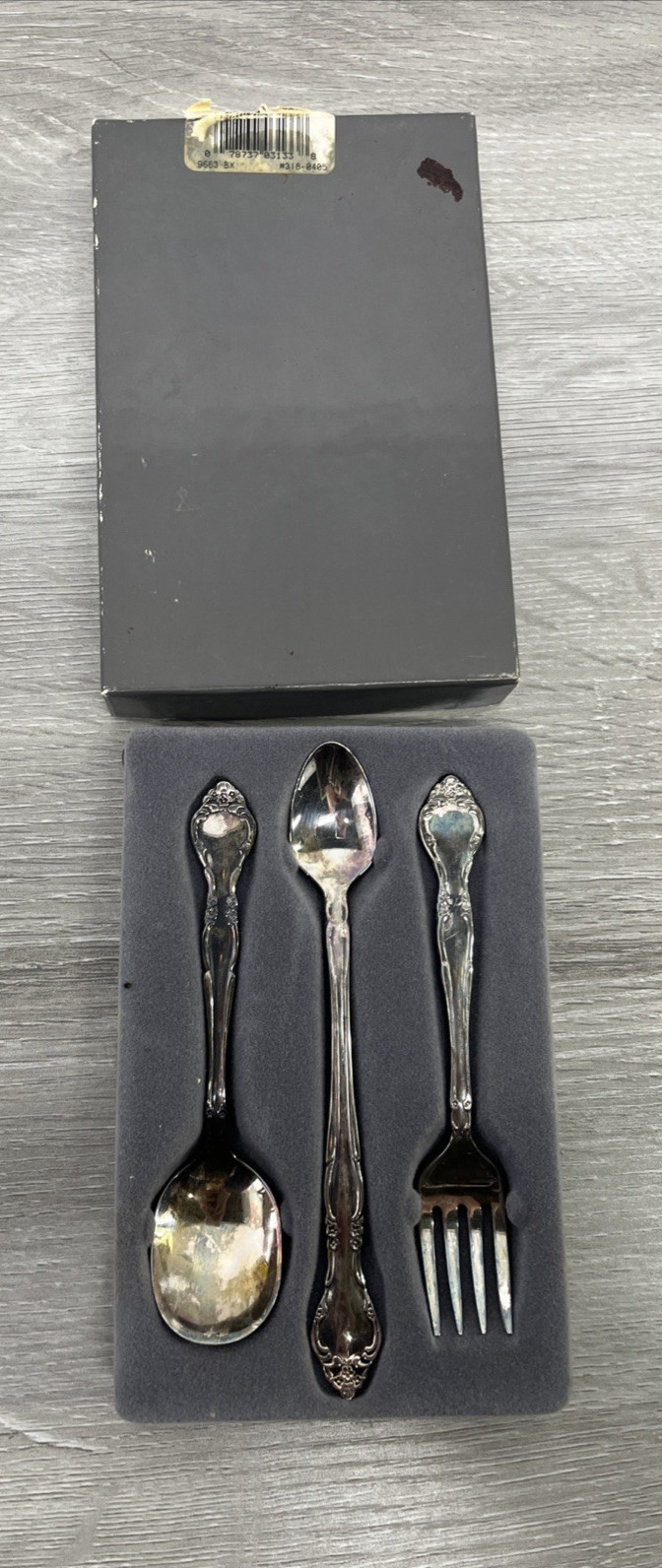 ONEIDA STAINLESS MADE IN USA  3 PC BABY SET AFFECTION