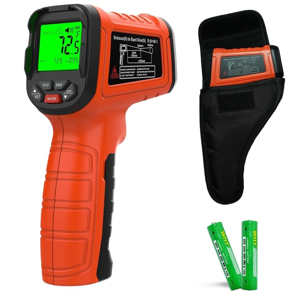 Infrared Thermometer Gun -58°F to 2732°F, 50:1 Non-Contact Laser Temperature Gun