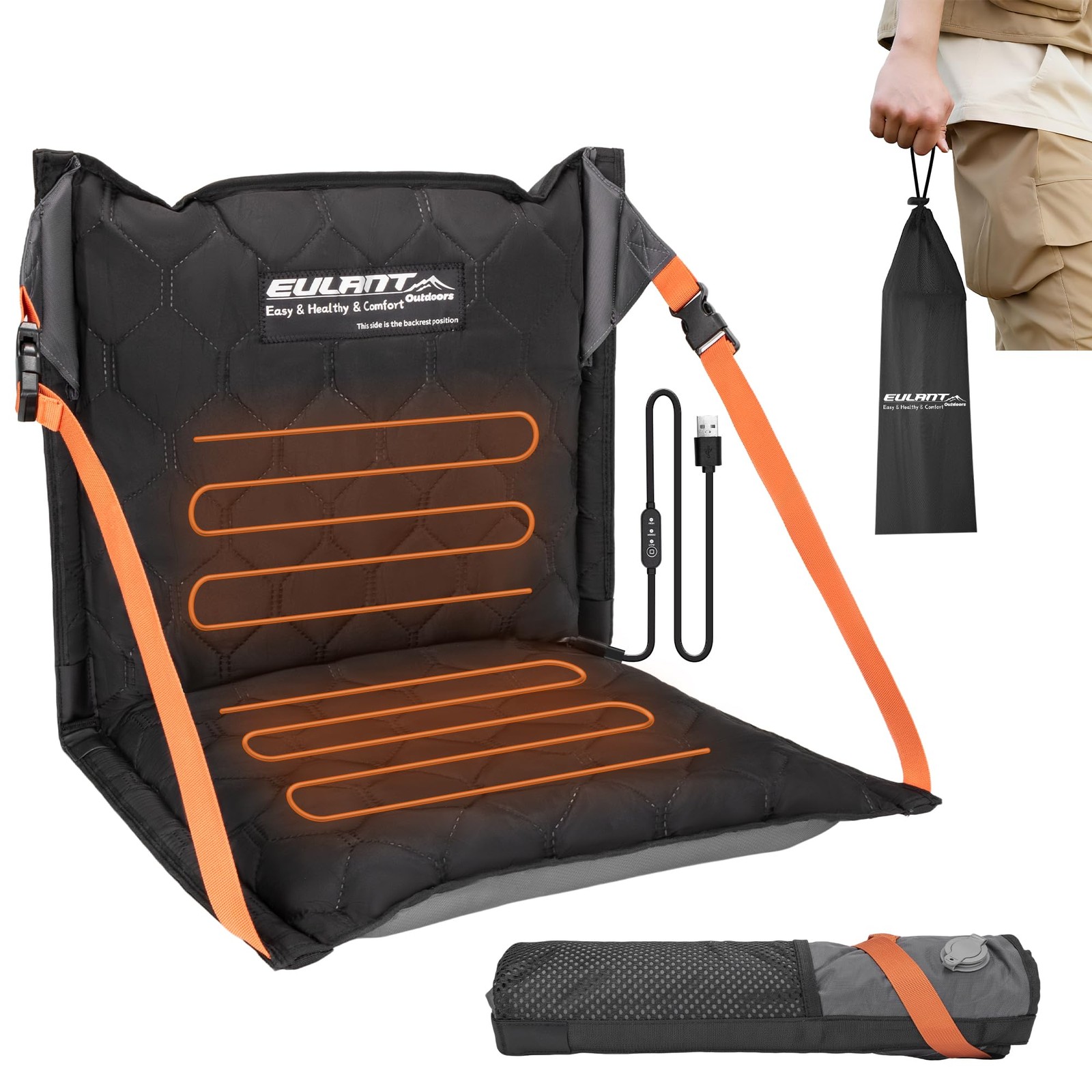 Inflatable Heated Stadium Seats for Bleachers with Back Support,Lightweight F...