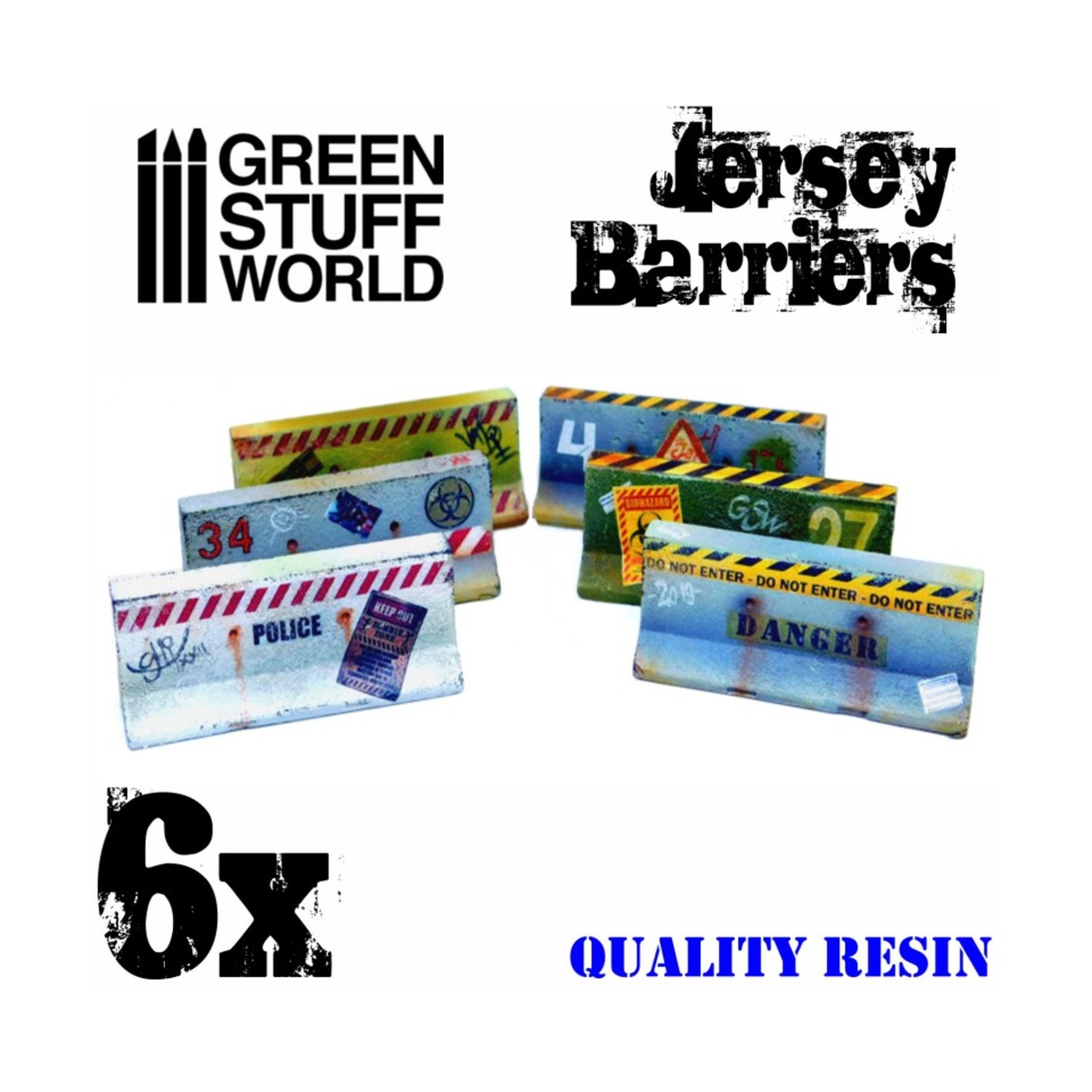 Green Stuff World Terrain Jersey Barriers Pack New