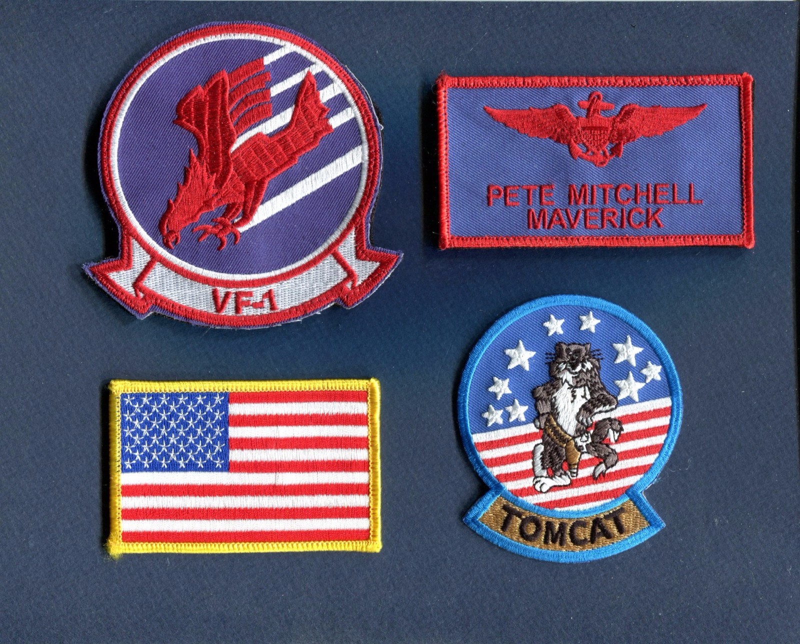 Pete MAVERICK Mitchell TOP GUN Movie NAVY F-14 TOMCAT Squadron Costume Patch Set