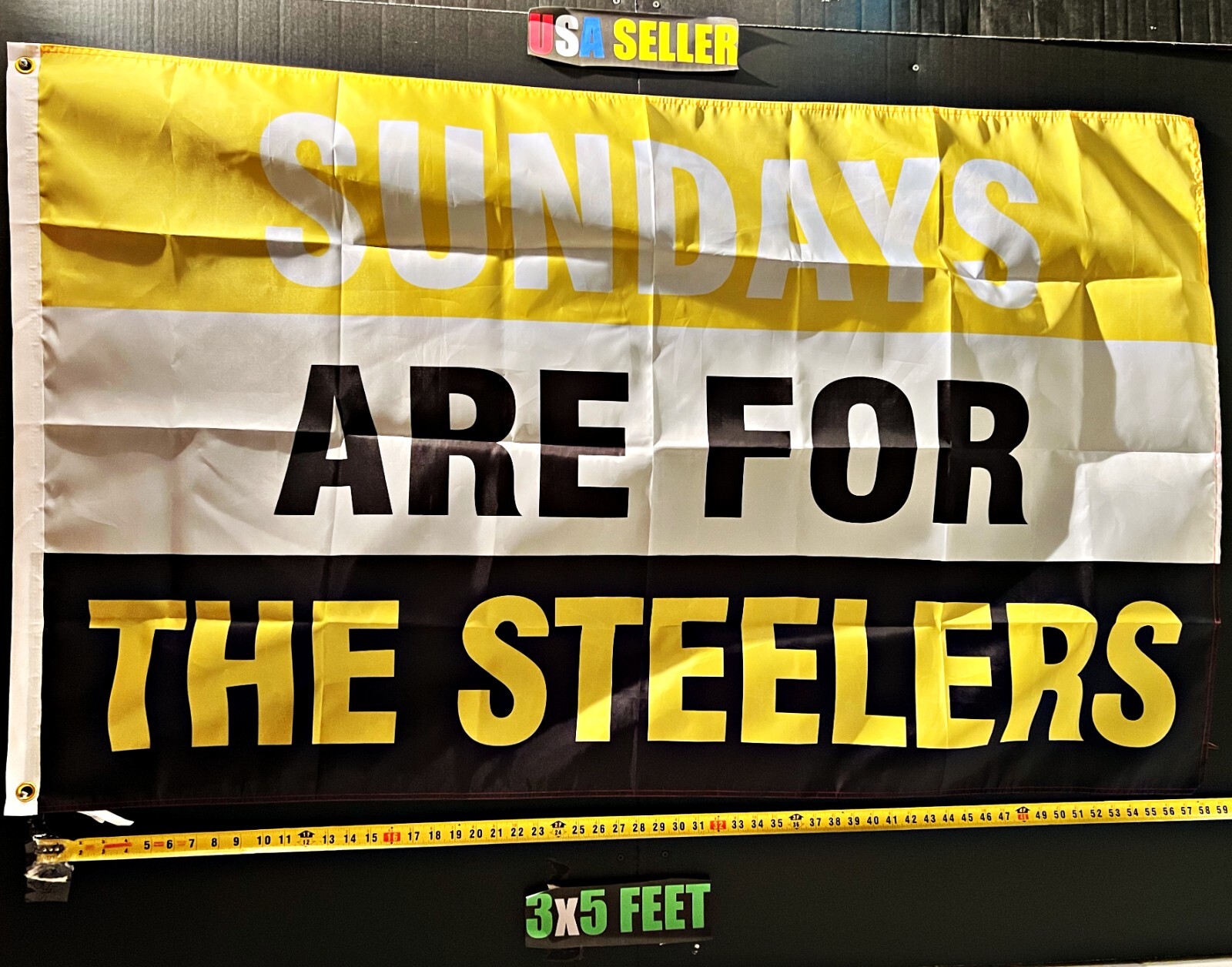 Football Flag FREE SHIPPING Pittsburg Steelers Tomlin Man Cave Beer USA Sign 3x5