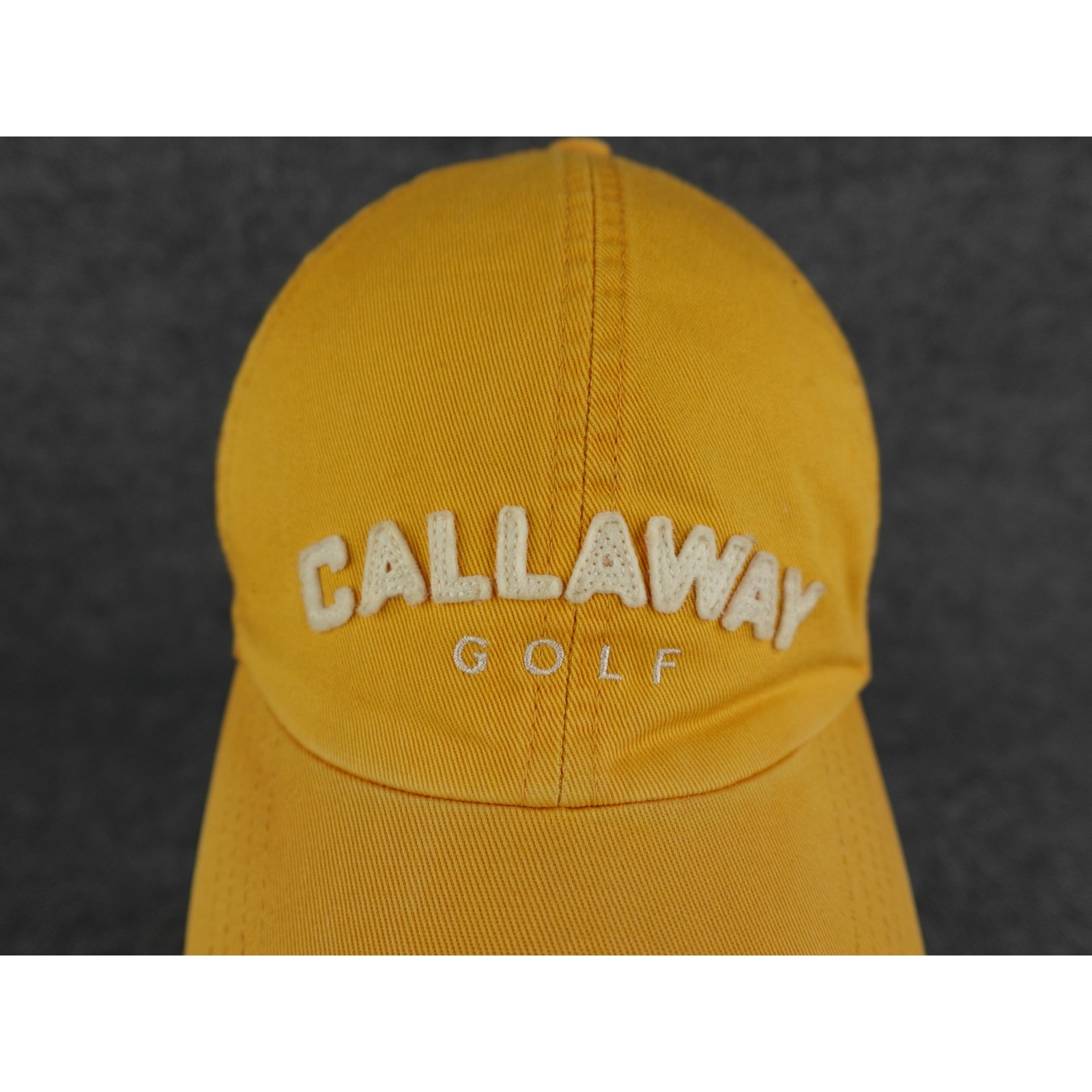 Callaway Golf Hat Yellow Embroidered Logo Adjustable Strap Baseball Cap