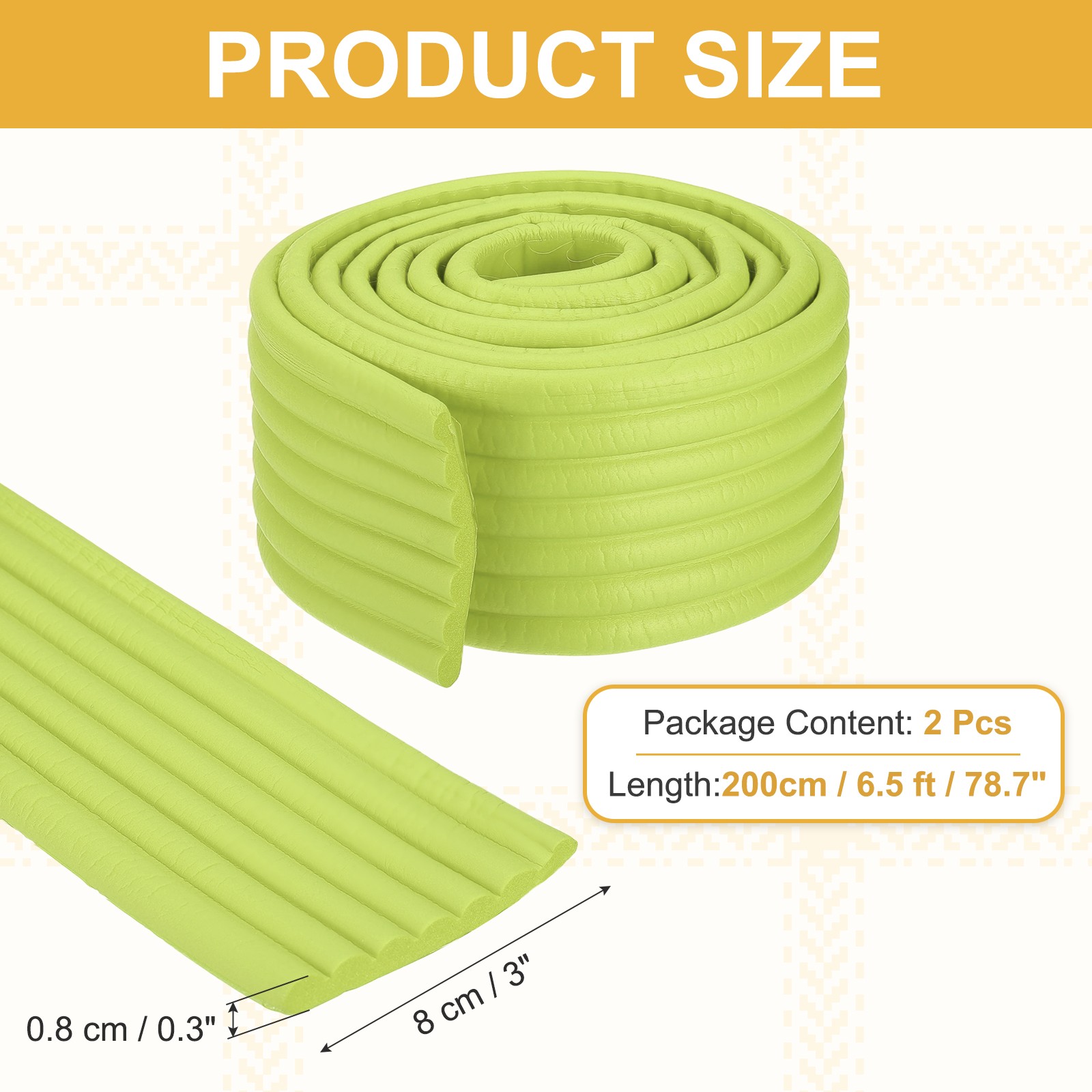Bunk Bed Ladder Pad, (2m/6.5 Ft, Grass Green)(2 Pcs), Bunk Bed Step Foam Padding