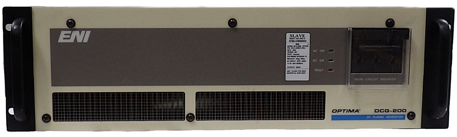 DCG-200E Optima ENI DCG-200EH-S0J DC Plasma Generator 20kW Slave Surplus