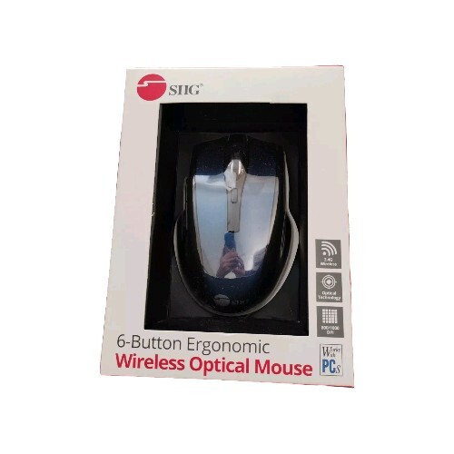 SIIG 6 Button Ergonomic Wireless Optical Mouse 800 1000 DPI Blue New
