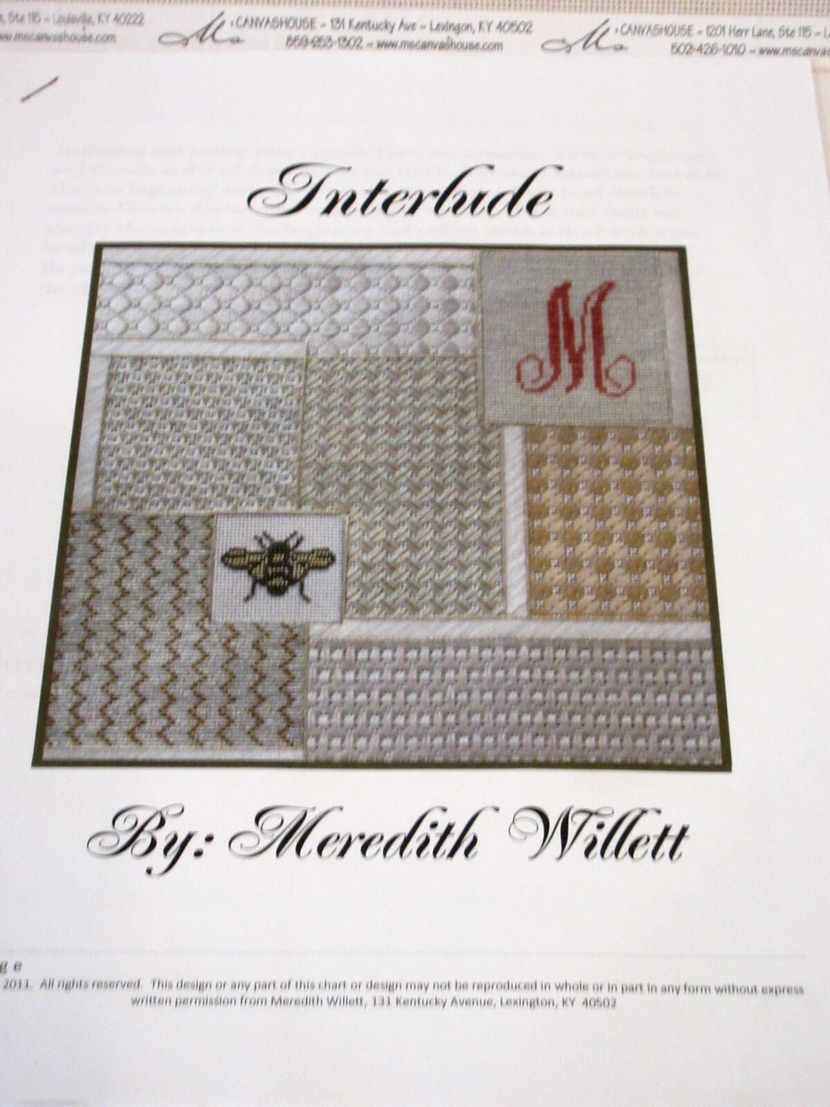Meredith Willett INTERLUDE Line-Drawn Geometric Canvas & Stitch Guide 2011