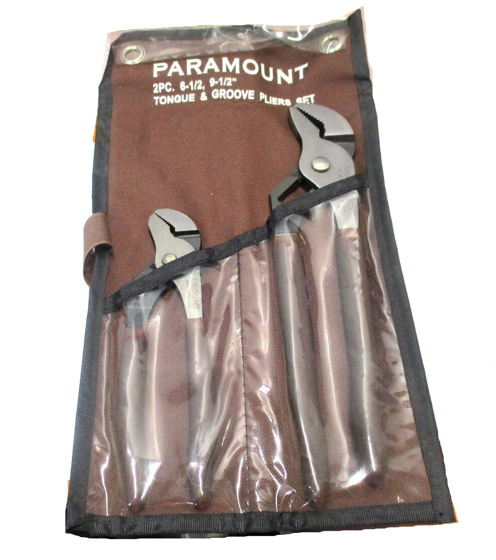 NEW 6-1/2" & 9-1/2" 2 Piece Tongue & Groove Pliers Set with Canvas Roll