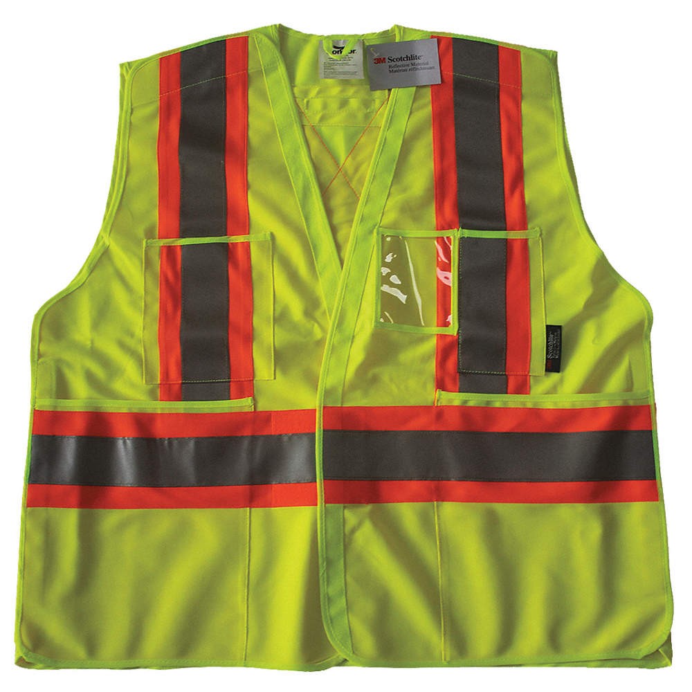 CONDOR 491T12 Safety Vest,Yellow/Green,4XL/5XL 491T12