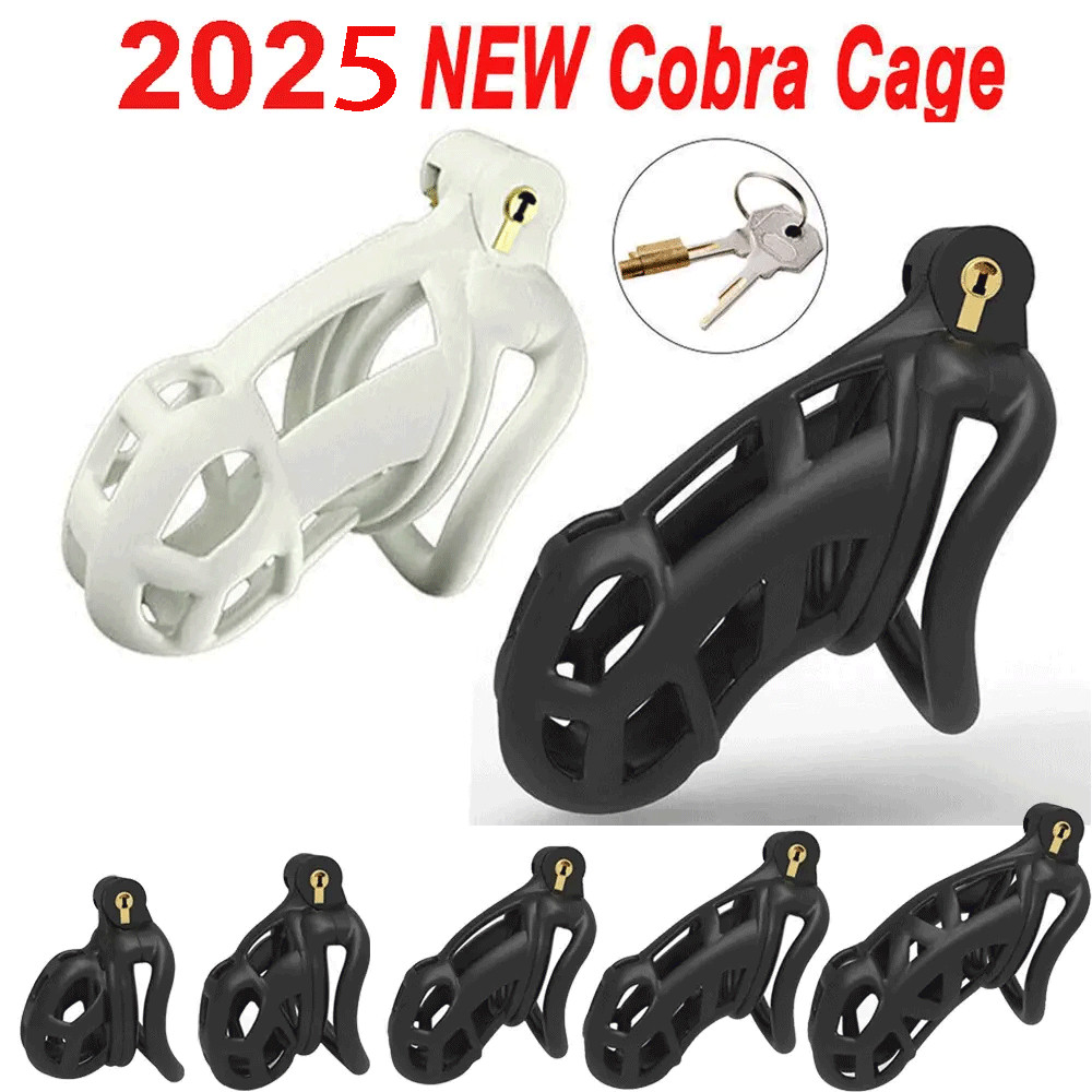High Male Chastity Cage Lock Device Kit W/4 Rings Virginity Device 5-Sizes