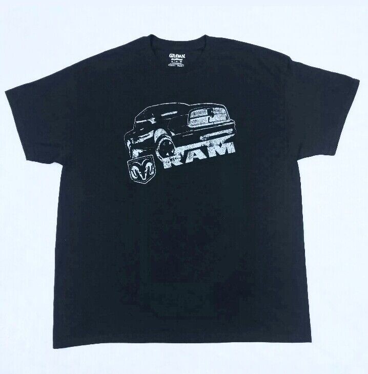 Mens XL Black Shirt Gray Dodge Ram Truck Graphic Dry Blend Moisture Wicking