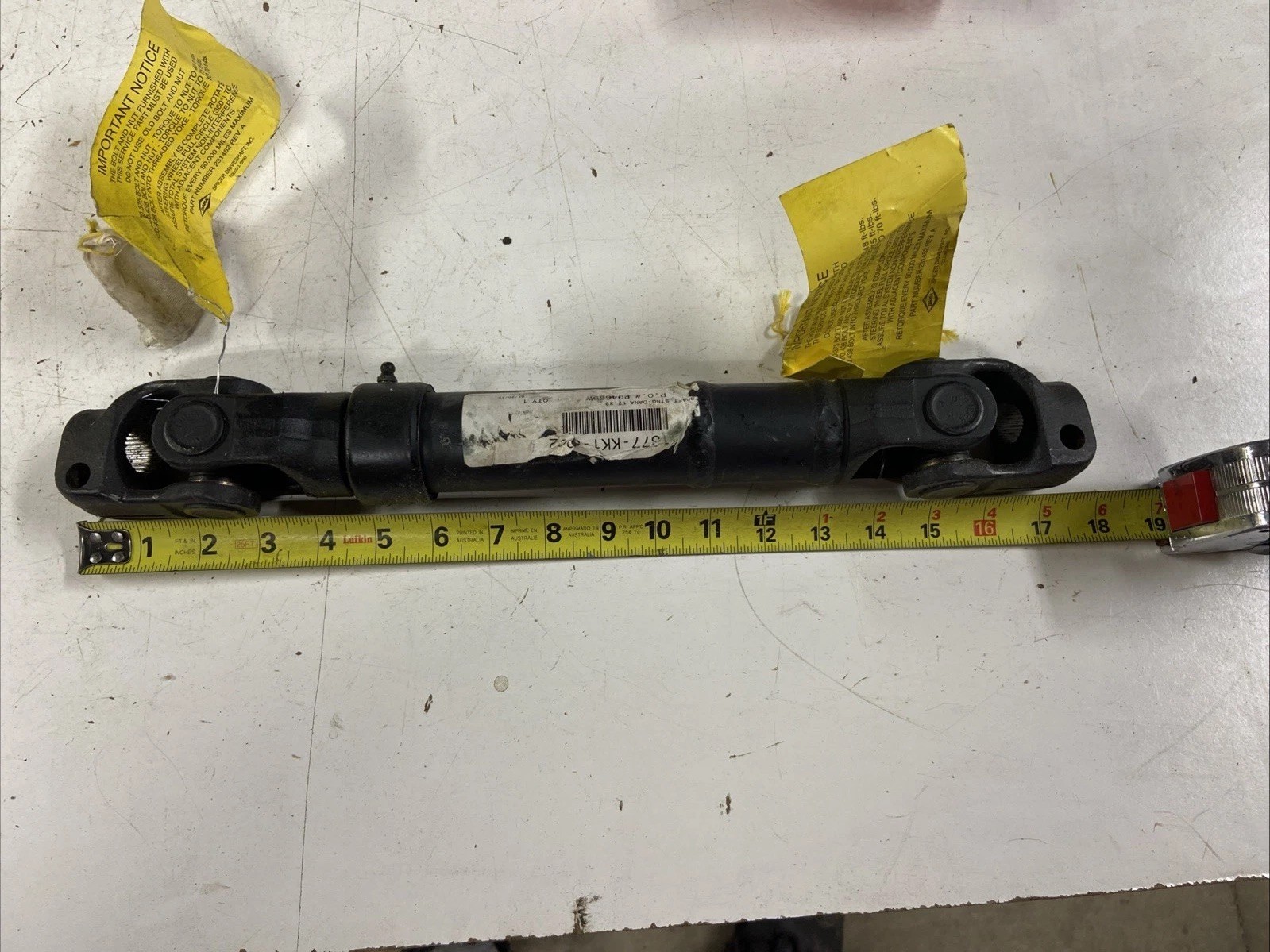 NOS Spicer Steering Shaft Assembly 1377-KK1-002 Shaft Strg Dana 17.38 Long