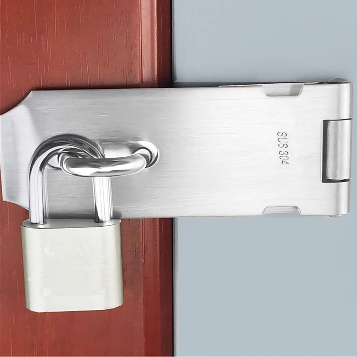 Padlock Hasp 4 Inch Door Clasp Lock Latch, 2 Pcs Stainless Steel 2