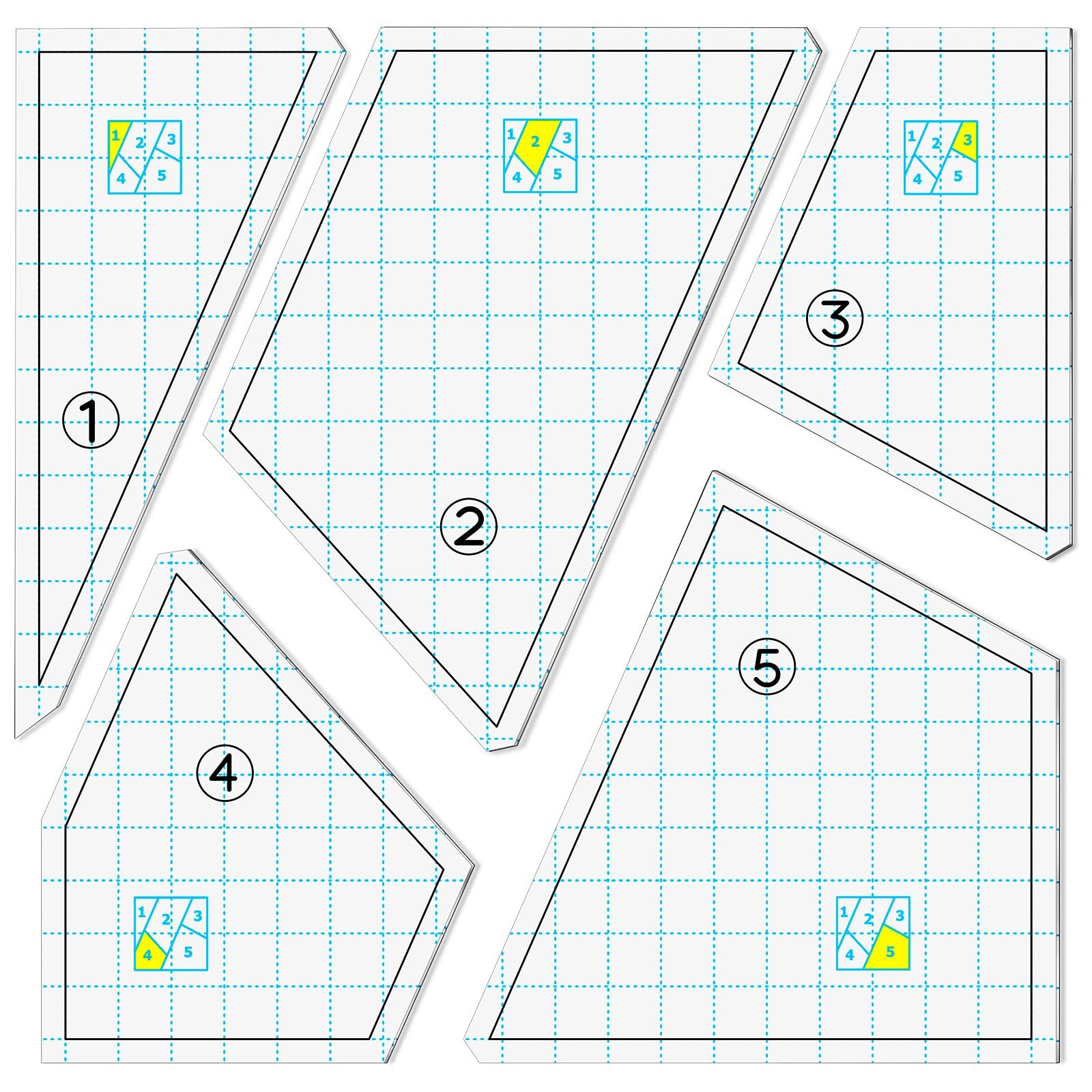 Quilting Template Set Acrylic Cutting Templates for Sewing Machine