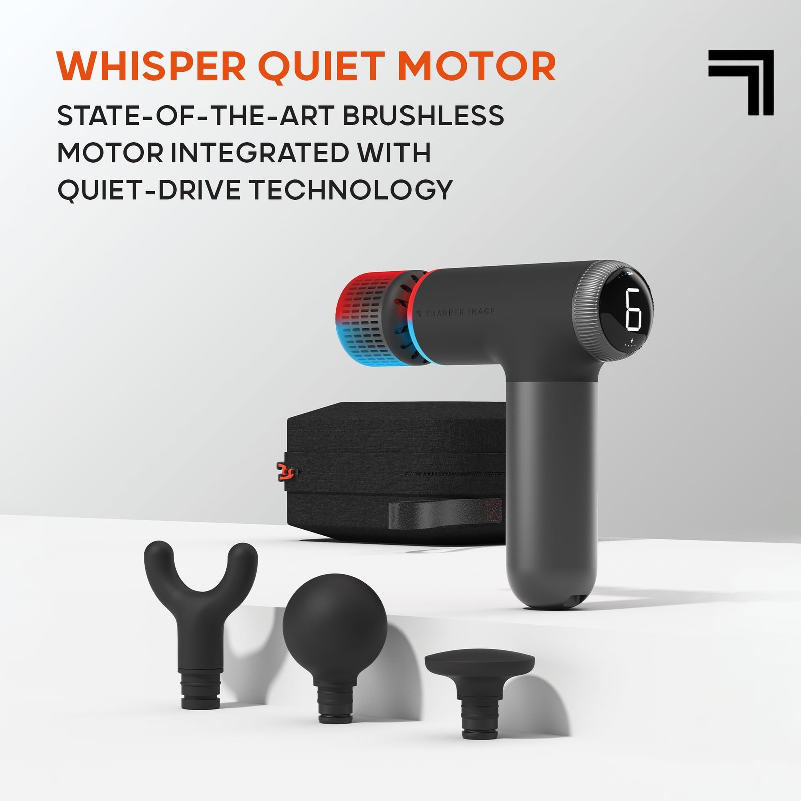 Sharper Image Powerboost Pro+ Hot & Cold Compact Deep Tissue Massage Gun - 6 S