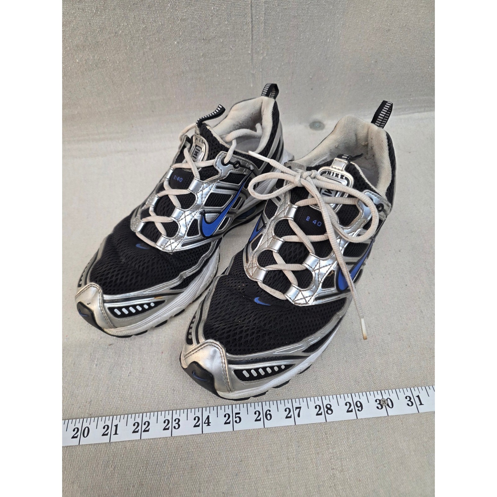 Nike Shox Turbo VI Black Silver Blue Running Shoes 311936-041 Mens 11.5 Vintage