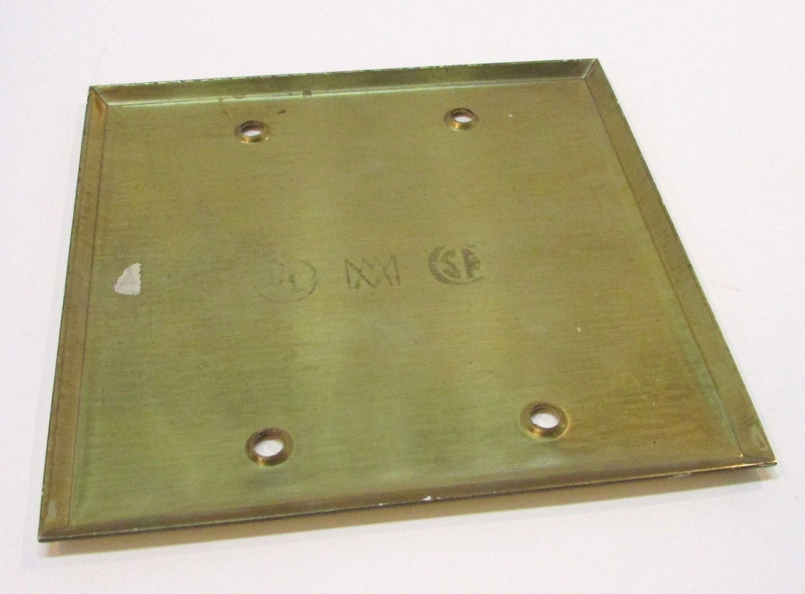 Excellent Solid Brass Twin Gang Blank Four Square Electrical Box Cover