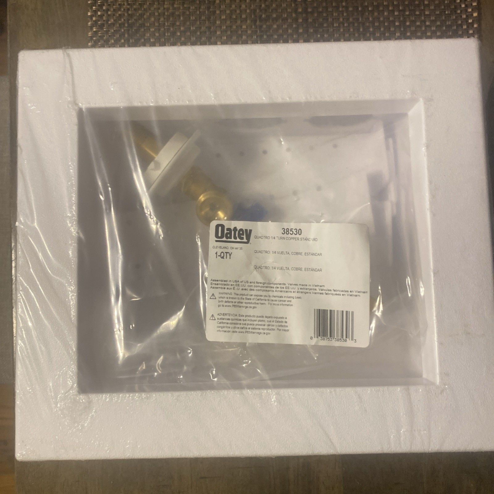 Washing Machine Box  BRS Ball No 38530  Oatey Company 1/4 turn copper standard