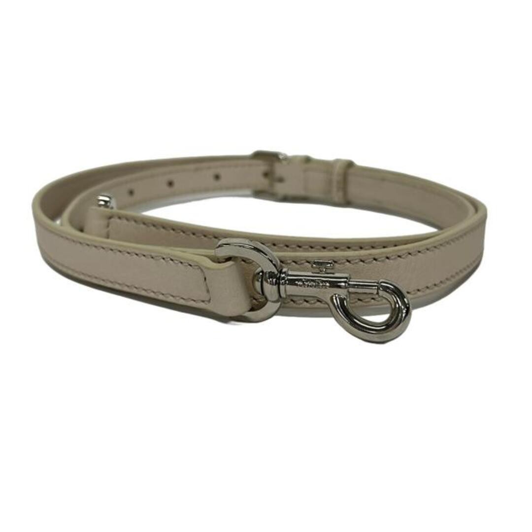 Fendi Shoulder Strap - Beige Silver Leather