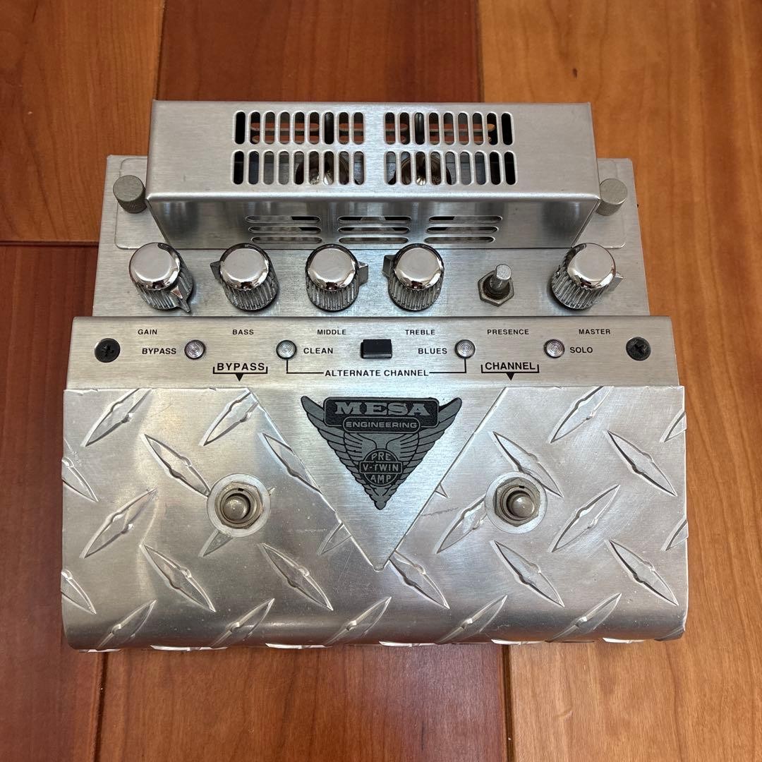 Mesa Boogie V-Twin Tube Preamp Overdrive Effects Pedal Silver w/Adapter