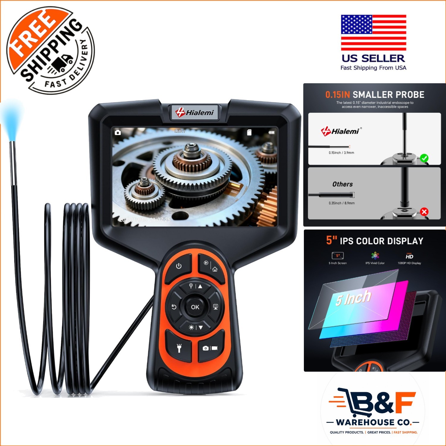 Waterproof 3.9mm Camera with Built-In LED for Precise Pipe and Wall Inspections