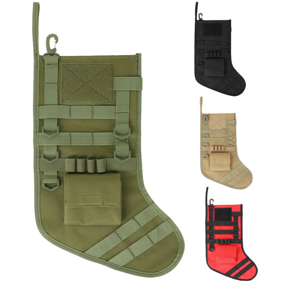 Tactical Stocking Xmas Christmas Decoration MOLLE Clips Gift for Army Patriotic