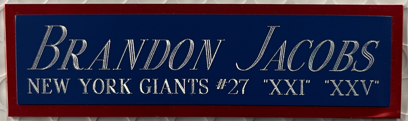 BRANDON JACOBS GIANTS NAMEPLATE AUTOGRAPHED SIGNED FOOTBALL HELMET JERSEY PHOTO