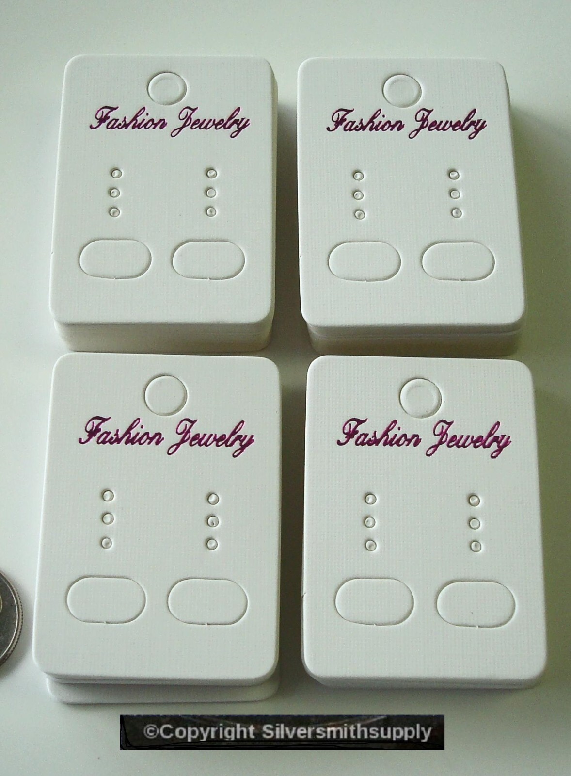Earring display card 45mm WHITE 100 cardboard post clip Necklace bracelet JD066B