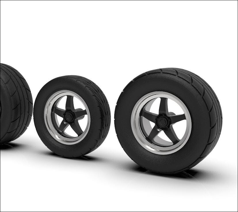 1:64 18” Forgestar D5 Drag Wheel and Tires