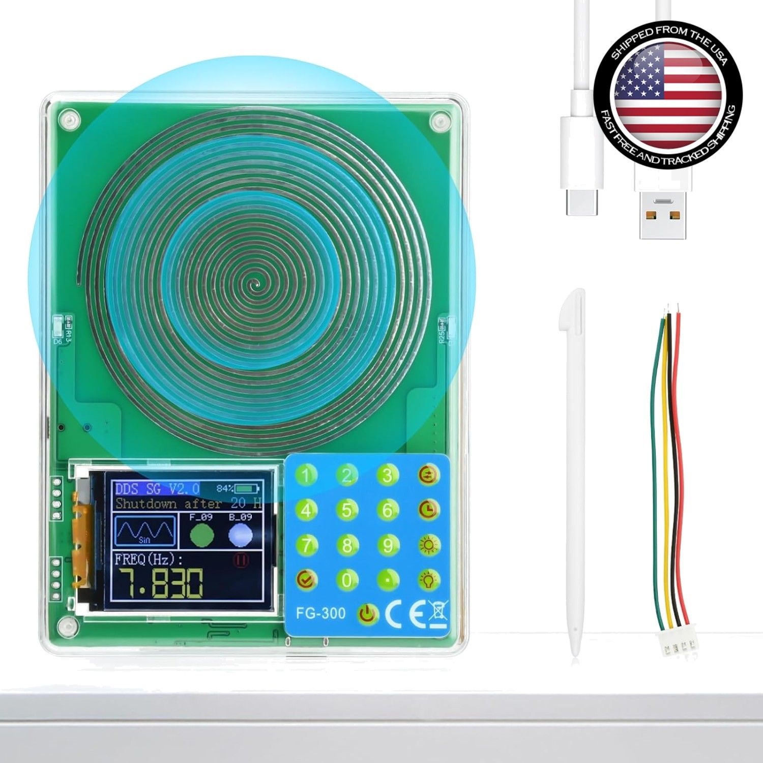 Signal Generator 0.01Hz-200kHz 1.8 Inch TFT Display Schumann Wave Sleep Aid L...