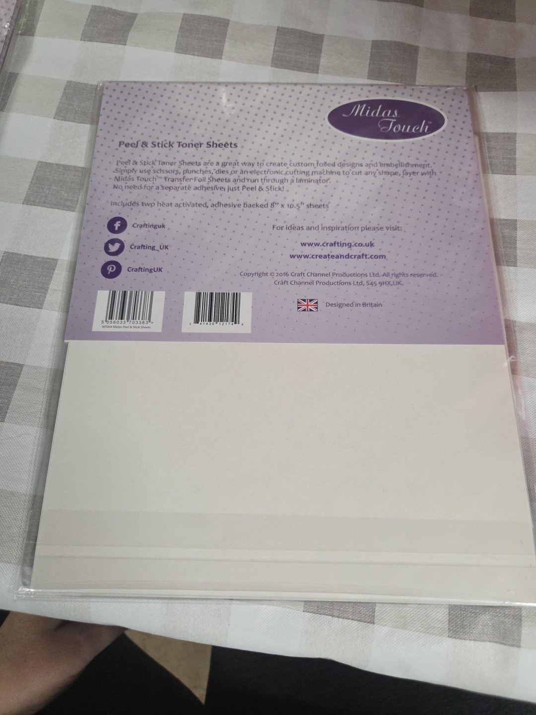 Midas Touch Adhesive Back Sheets Peel And Stick Sheets 2 Pack 8x10.5 (PaperA)