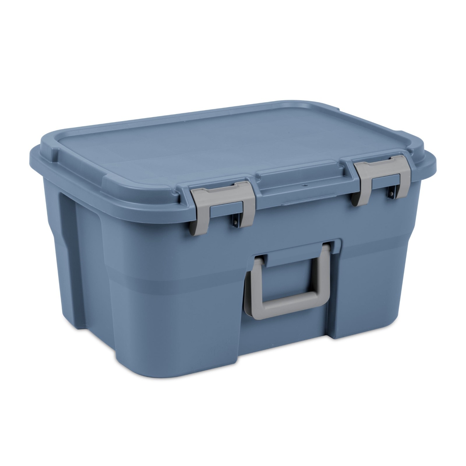2 Pack Sterilite 14 Gallon Lockable Footlocker Storage Bin Blue with Handle