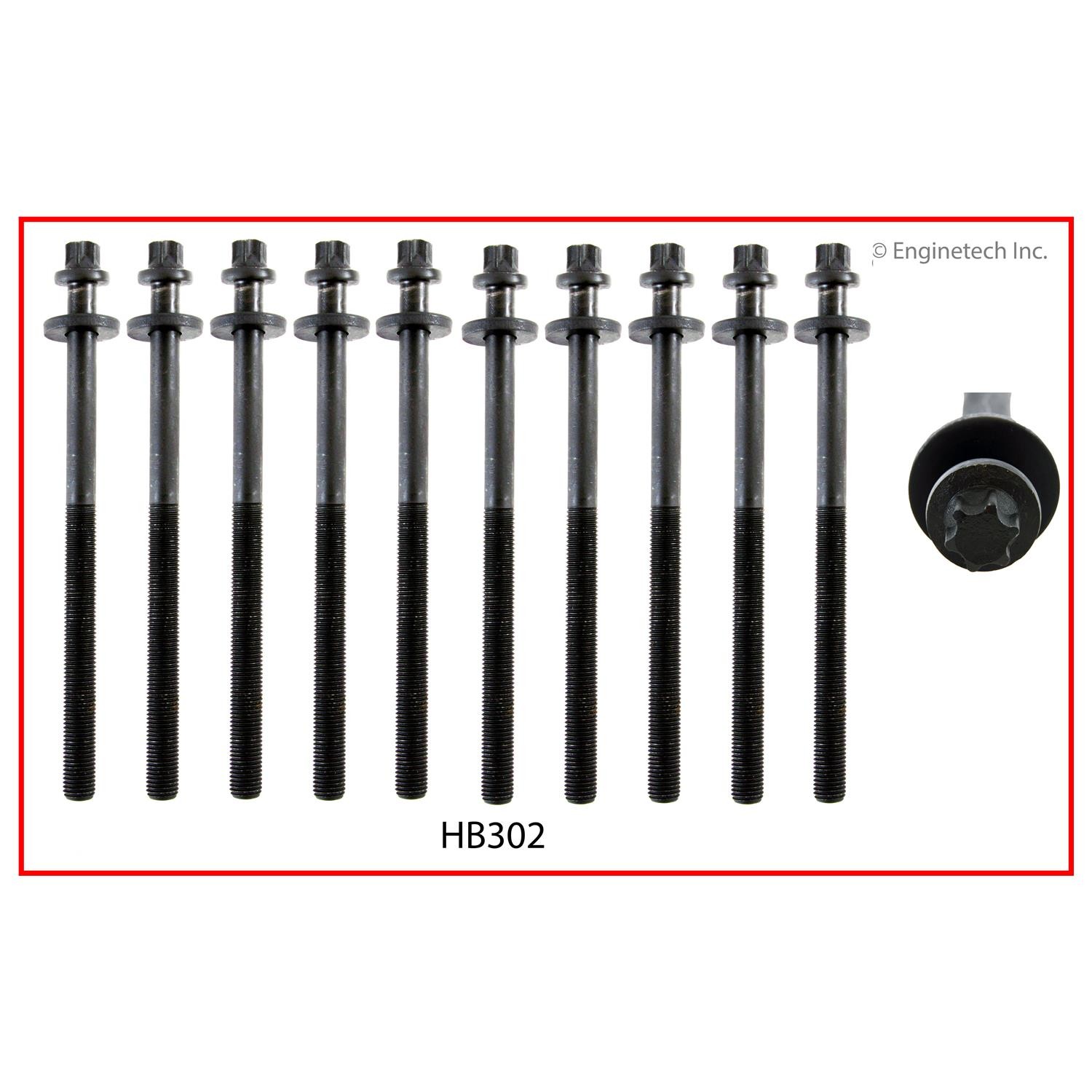 Enginetech HB302 Engine Head Bolt Set for Chevrolet Aveo (2009-2011)