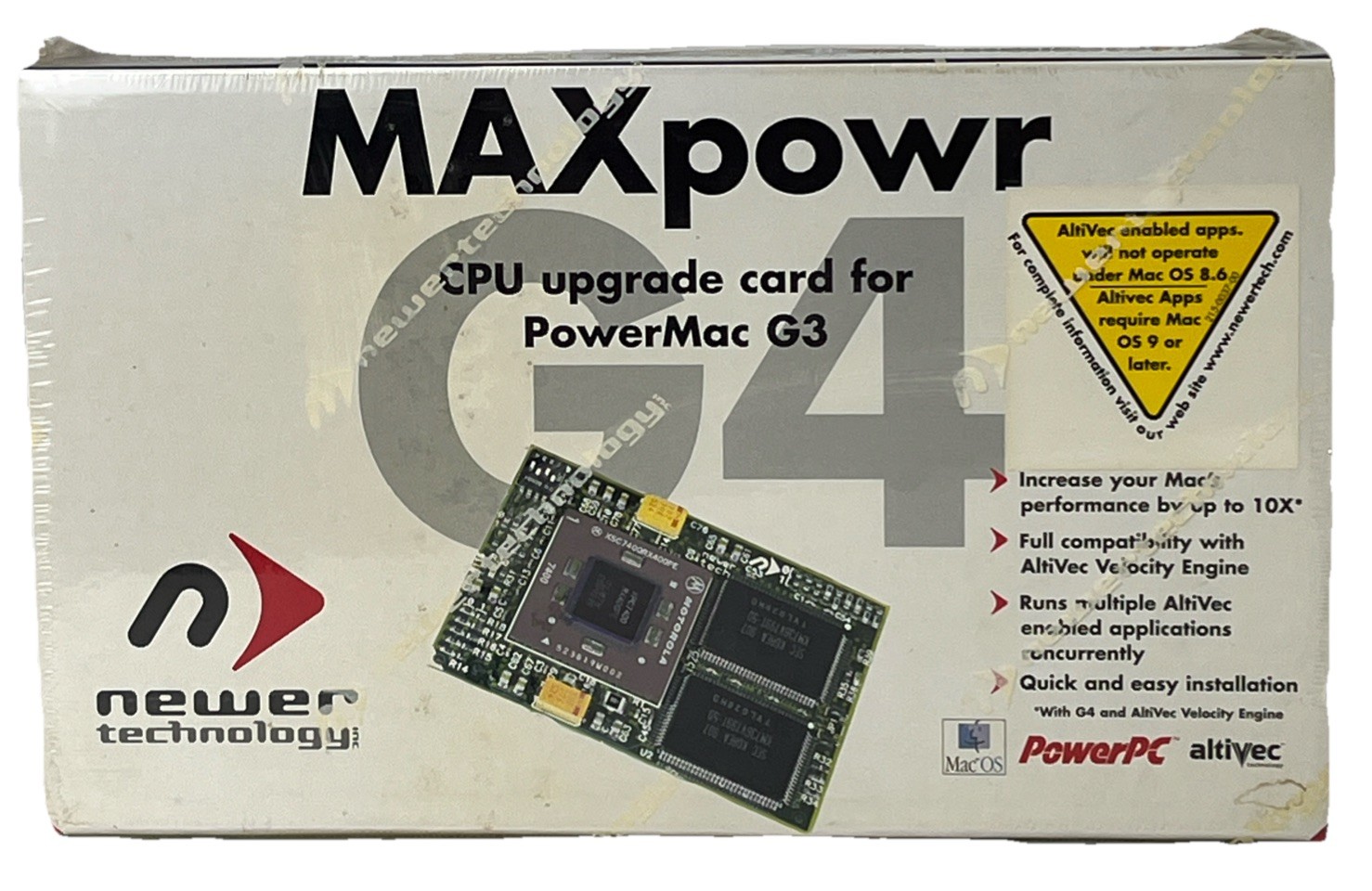 Newer Technology MAXpowr G4 400 MHz Power Mac G3 Upgrade Card Factory Sealed NOS