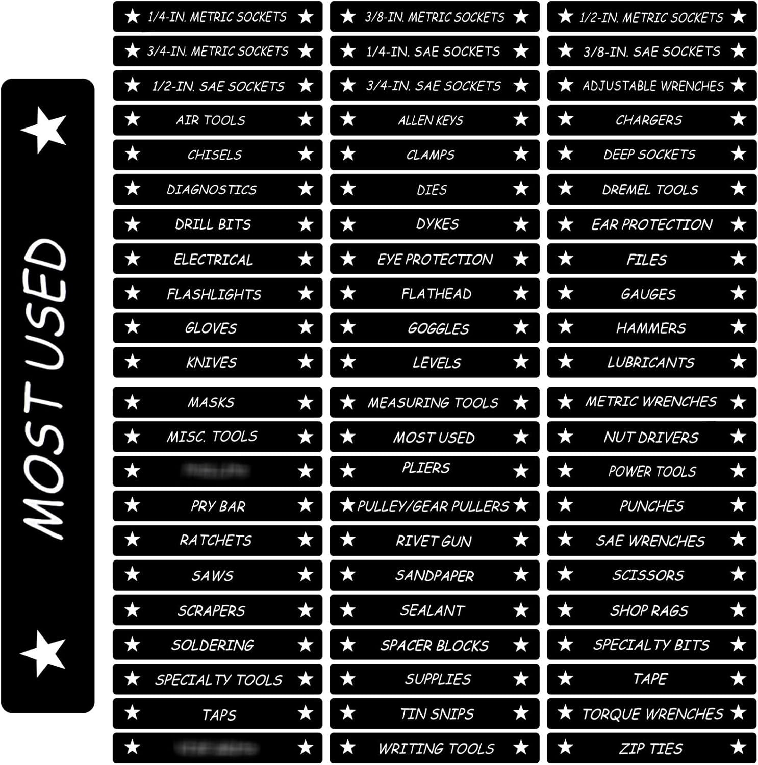Toolbox Organization Magnetic Labels - 66 Pcs Steel Tool Chest Drawer Labels (4.