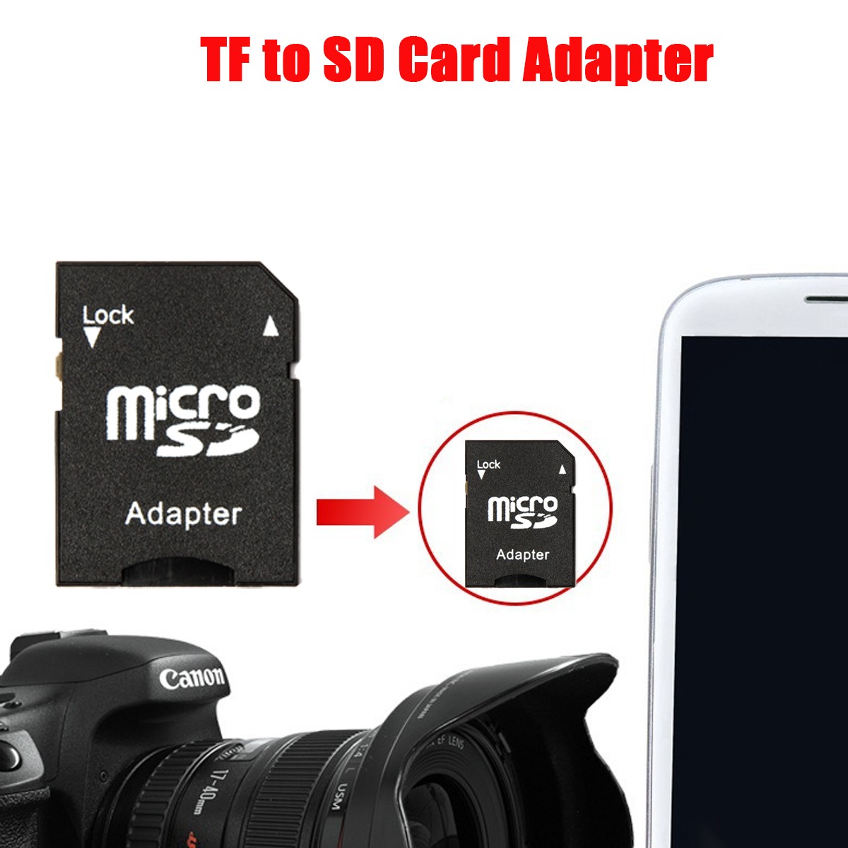 Micro SD Adapter TransFlash TF To SD SDHC Memory Card Adapter Converter LOT