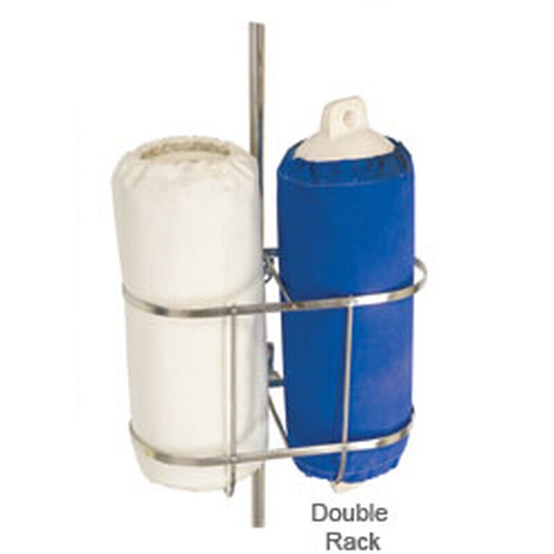 West Marine 3731536 WFEN6D Stainless Steel 7-1/2" Double Fender Holder Rack