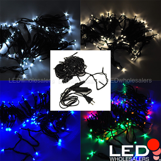 33-ft 100-LED Linkable Christmas Xmas Holiday Light String with Dark Green Wire