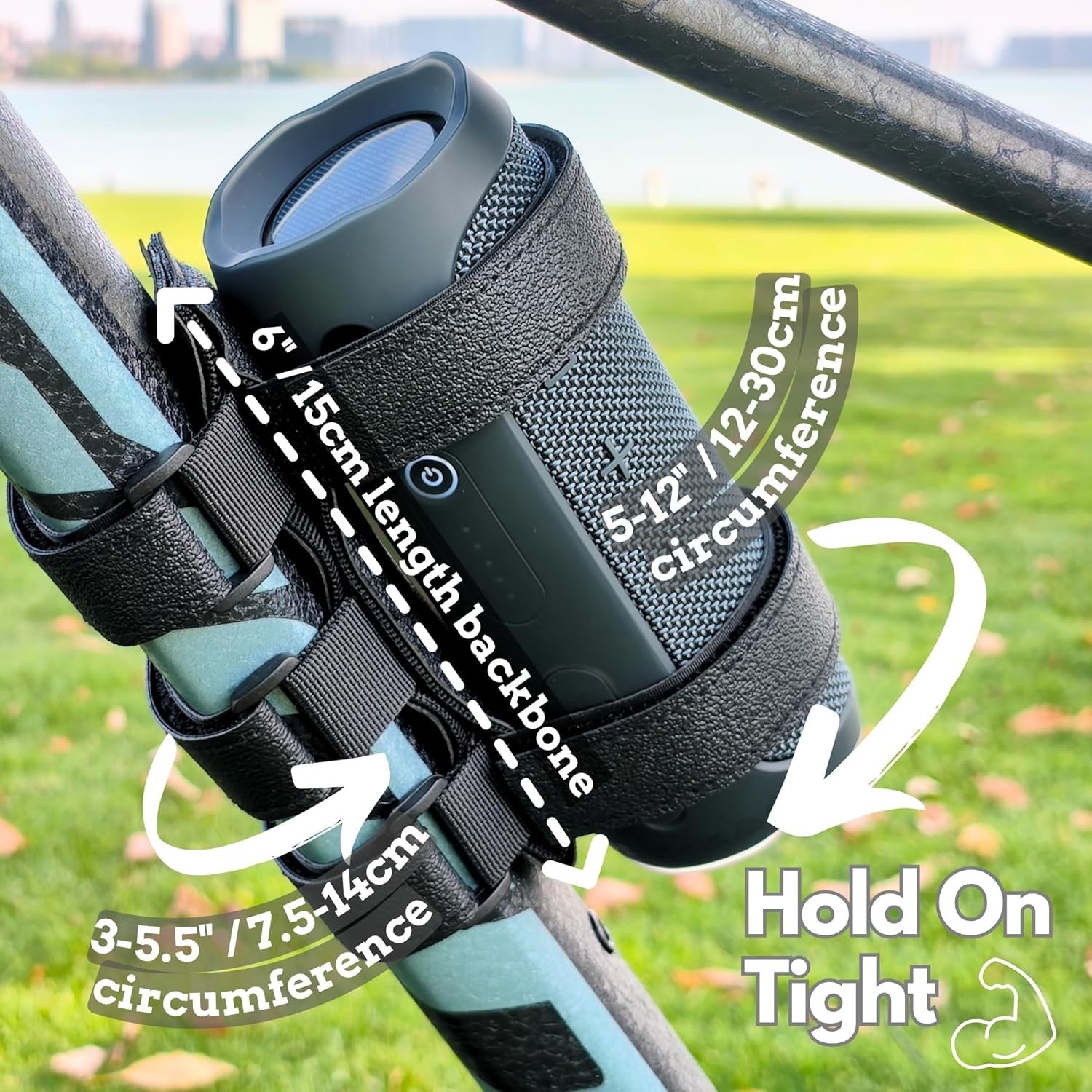 Favation Portable Speaker Mount – Foldable Adjustable Waterproof Black Textured
