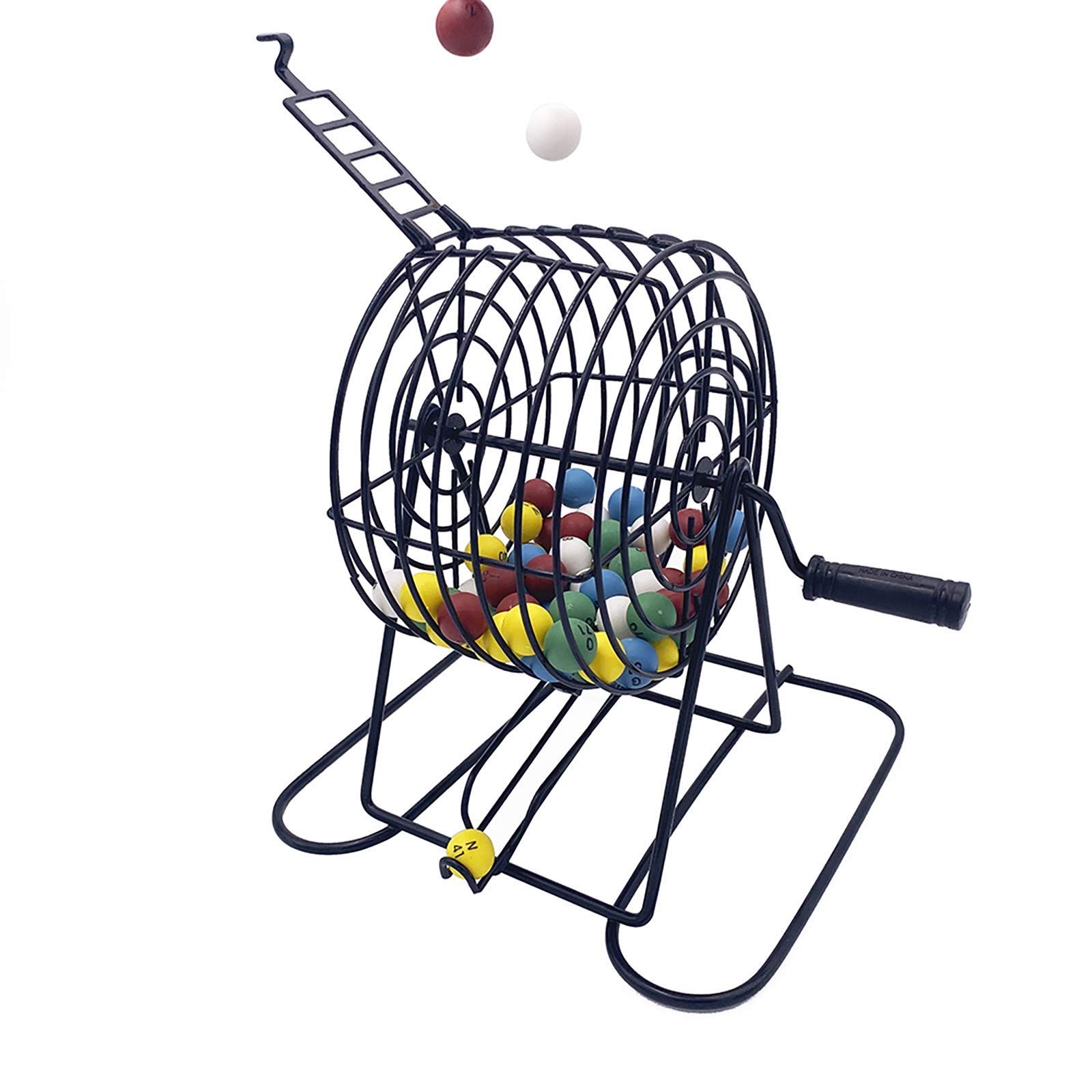 Juego de bingo con 1000 fichas y bolsa 100 cartones y 75 bolas llamada con bolsa